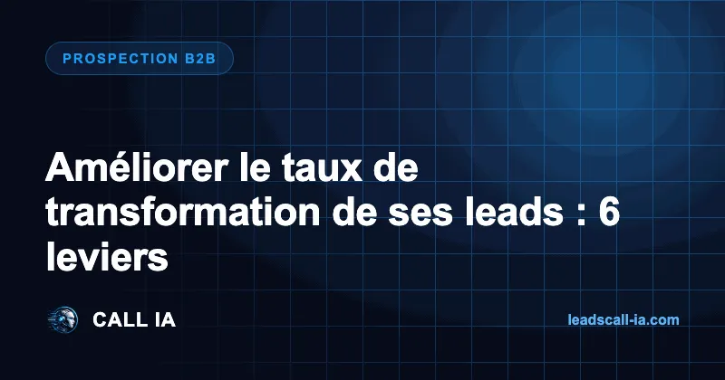 Améliorer le taux de transformation de ses leads : 6 leviers