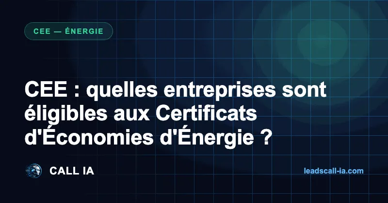 CEE : quelles entreprises sont éligibles aux Certificats d'Économies d'Énergie ?
