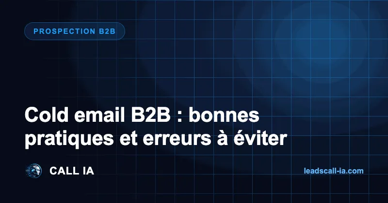 Cold email B2B : bonnes pratiques et erreurs à éviter