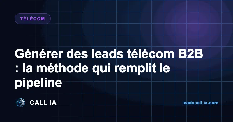 Générer des leads télécom B2B : la méthode qui remplit le pipeline