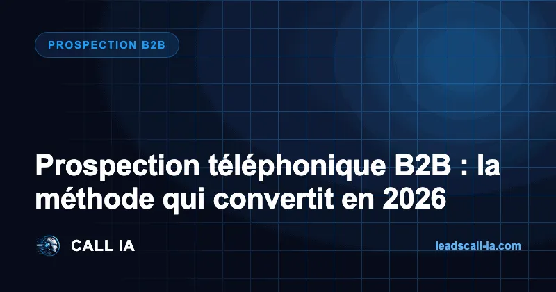 Prospection téléphonique B2B : la méthode qui convertit en 2026